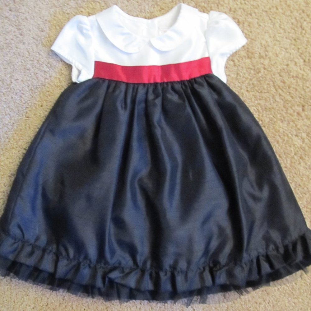 Gymboree Holiday Traditions black white dress 6-12